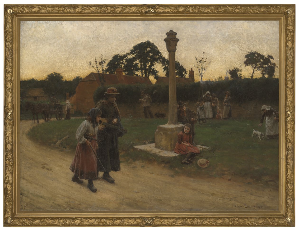 Gezici Müzisyenler (çerçeveli) by Walter Langley