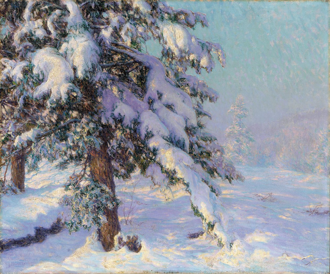 Kar yüklü (tuval üzerine yağlı boya) by Walter Launt Palmer