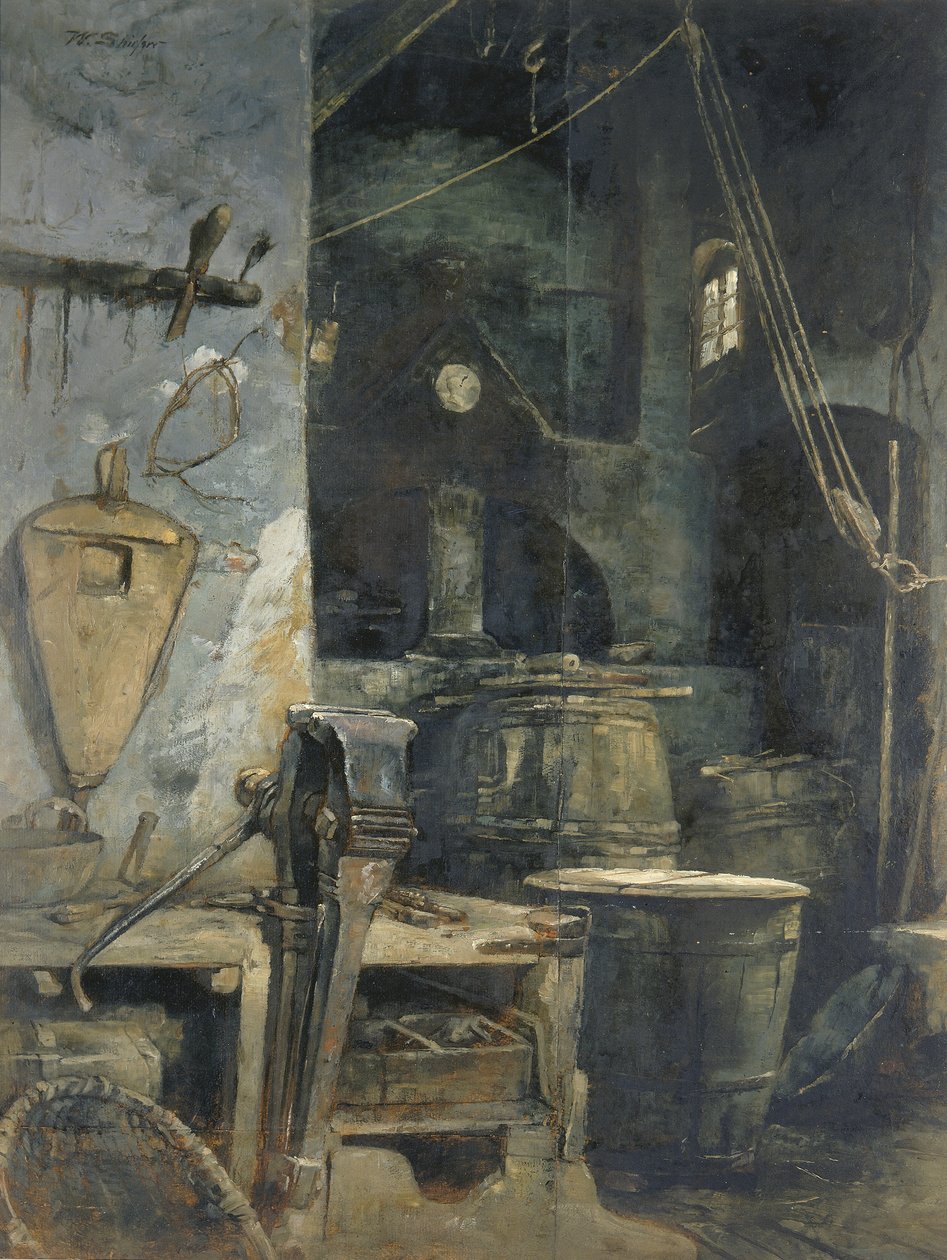 Bell Foundry, Almanya, yak. 1874. by Walter Shirlaw
