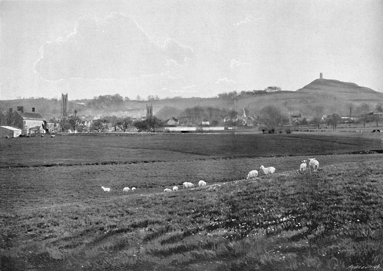 Glastonbury ve Tor, c1896 by Walter Tully