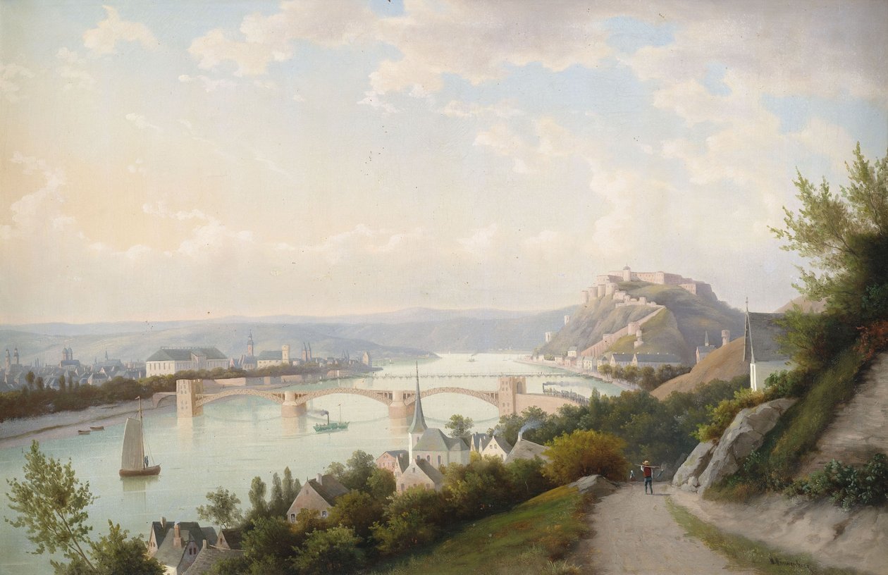 Koblenz yakınlarındaki manzara by Walther Wünnenberg
