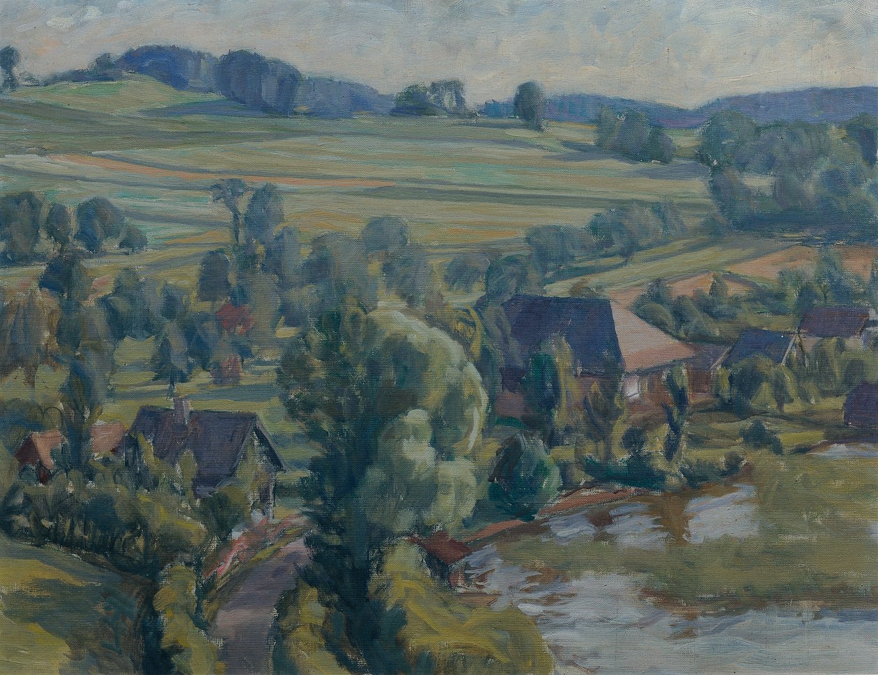 Unterbuchberg yakınlarındaki Attersee manzarası by Walther Gamerith