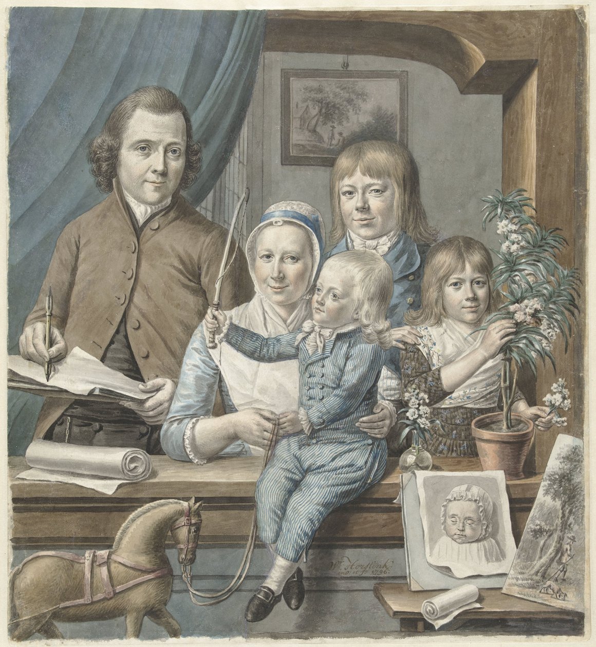 Sanatçının kendisi ve ailesi by Warner Horstink