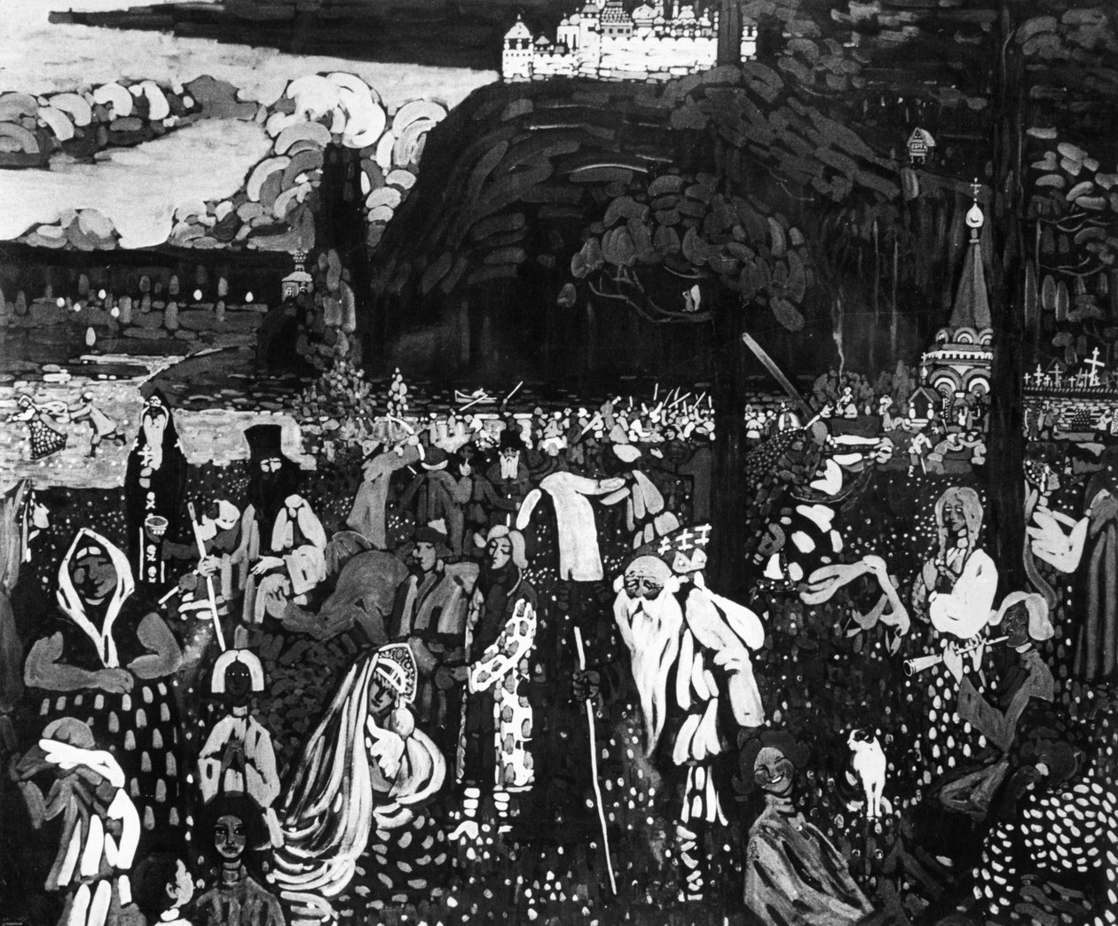 Renkli Hayat, 1907 (tuval üzerine tempera) by Wassily Kandinsky
