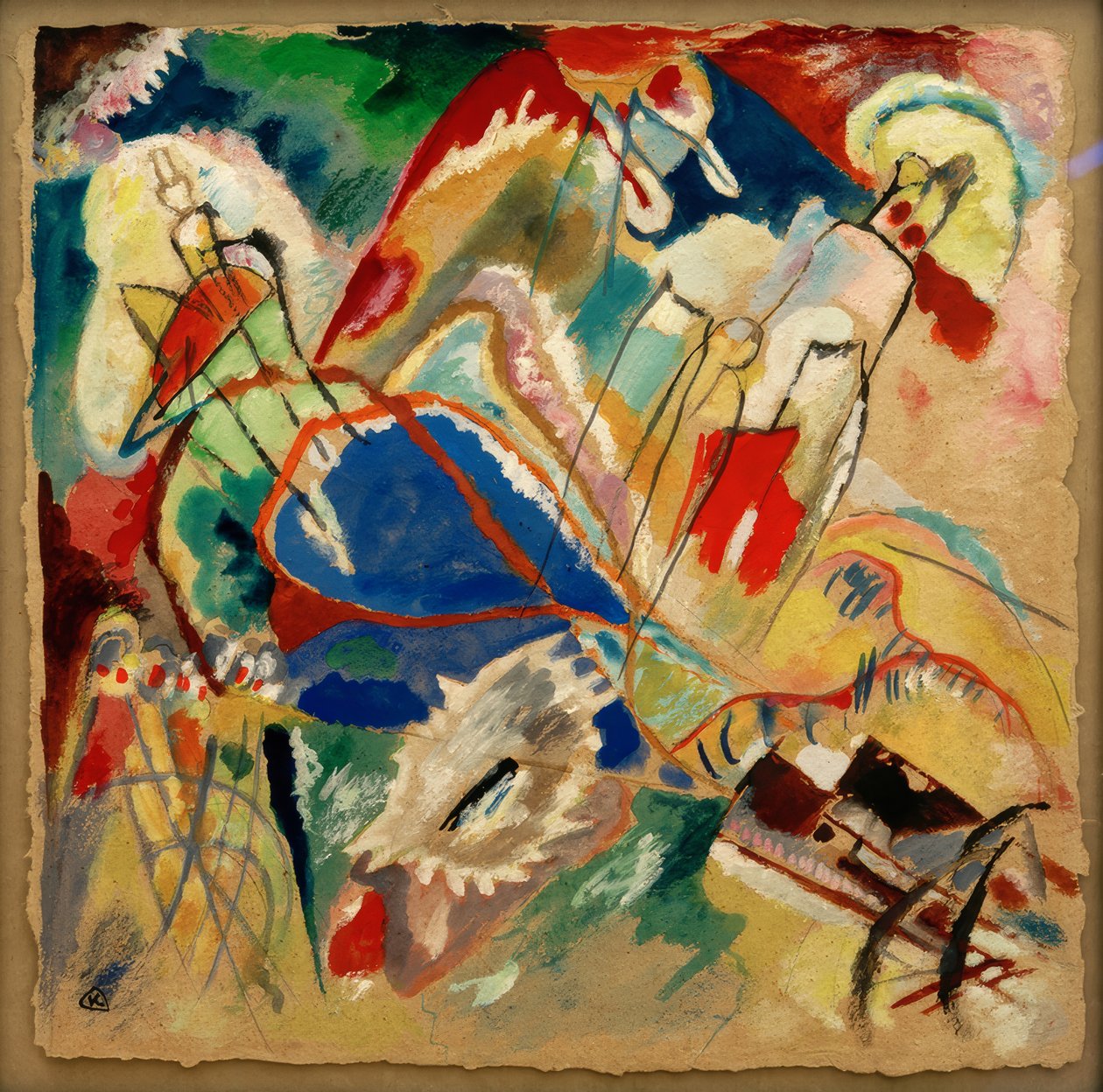 Doğaçlama için taslak 30, (toplar) by Wassily Kandinsky