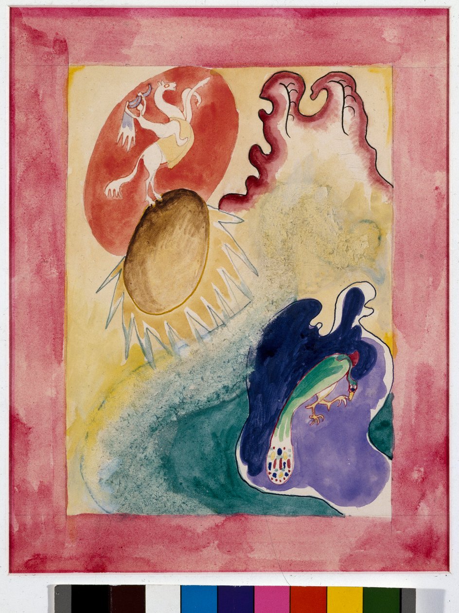 Dışavurumculuk: “Mavi Süvari” almanak için kapak projesi by Wassily Kandinsky