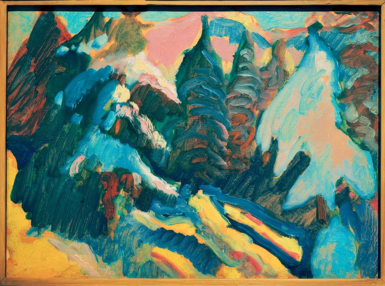 Kochel - Karla kaplı ağaçlar by Wassily Kandinsky