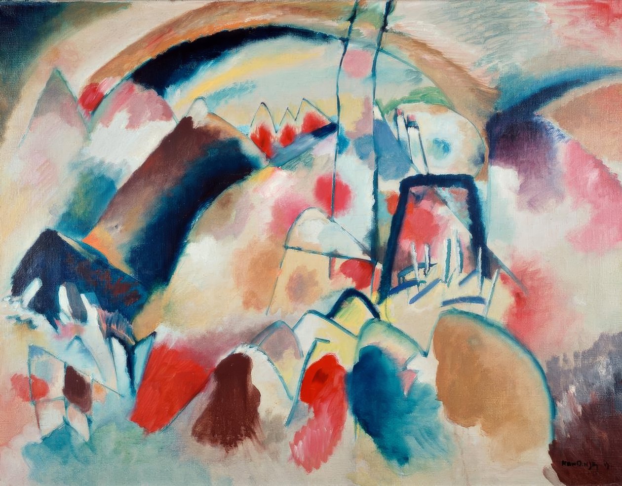 Kilise ile manzara by Wassily Kandinsky