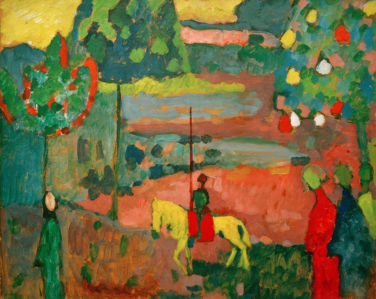 Manzaradaki mızraklılar by Wassily Kandinsky