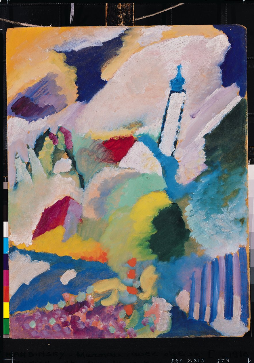 Murnau, Kilise I, 1910 (karton) by Wassily Kandinsky