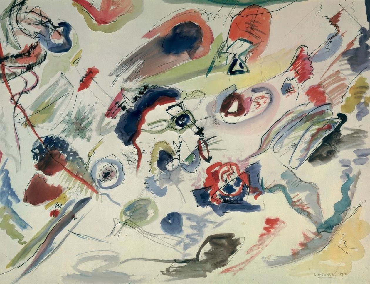 İsimsiz (ilk soyut sulu boya) by Wassily Kandinsky