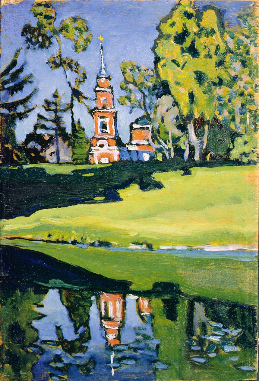 Kızıl Kilise, 1900 (kontrplak üzerine yağlı boya) by Wassily Kandinsky
