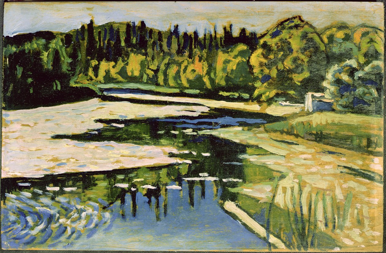 Sonbaharda Nehir, 1900 (karton üzerine yağlı boya) by Wassily Kandinsky