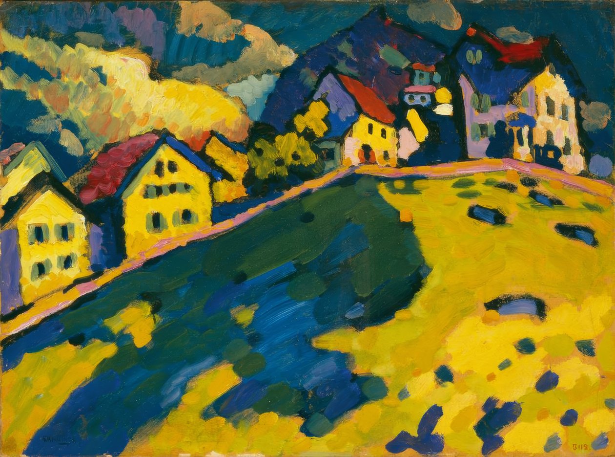 Tepedeki Evler İçin Çalışma by Wassily Kandinsky