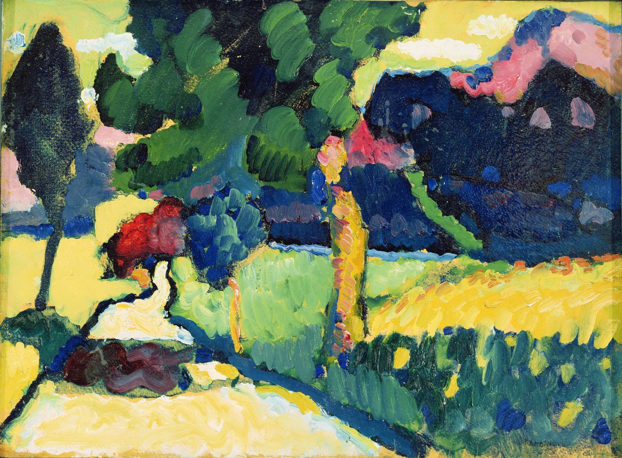 Yaz Manzarası, 1909 (karton üzerine yağlı boya) by Wassily Kandinsky