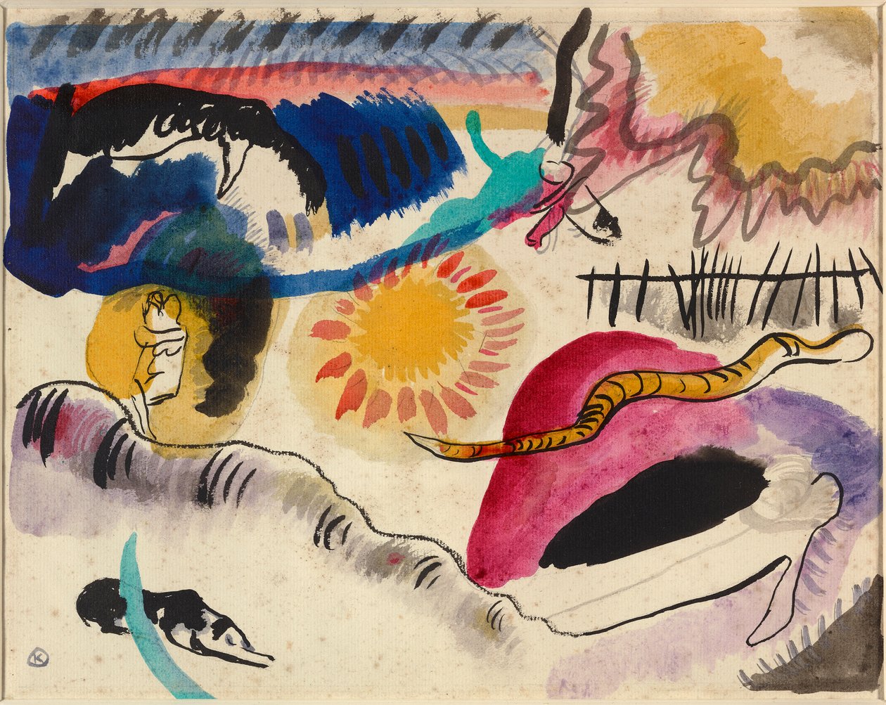 3 Numaralı Suluboya (Aşk Bahçesi) by Wassily Kandinsky