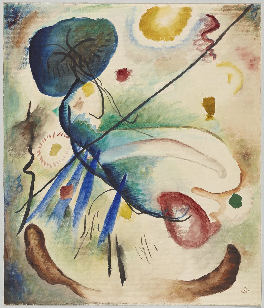 çizgi ile suluboya by Wassily Kandinsky