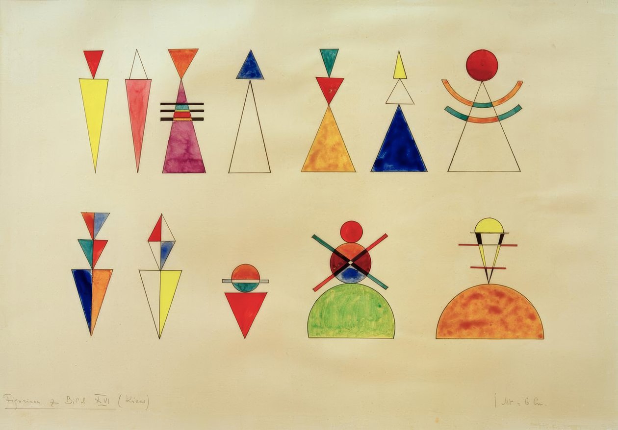 Bir sergideki resimler, resim XVI için figürinler by Wassily Kandinsky