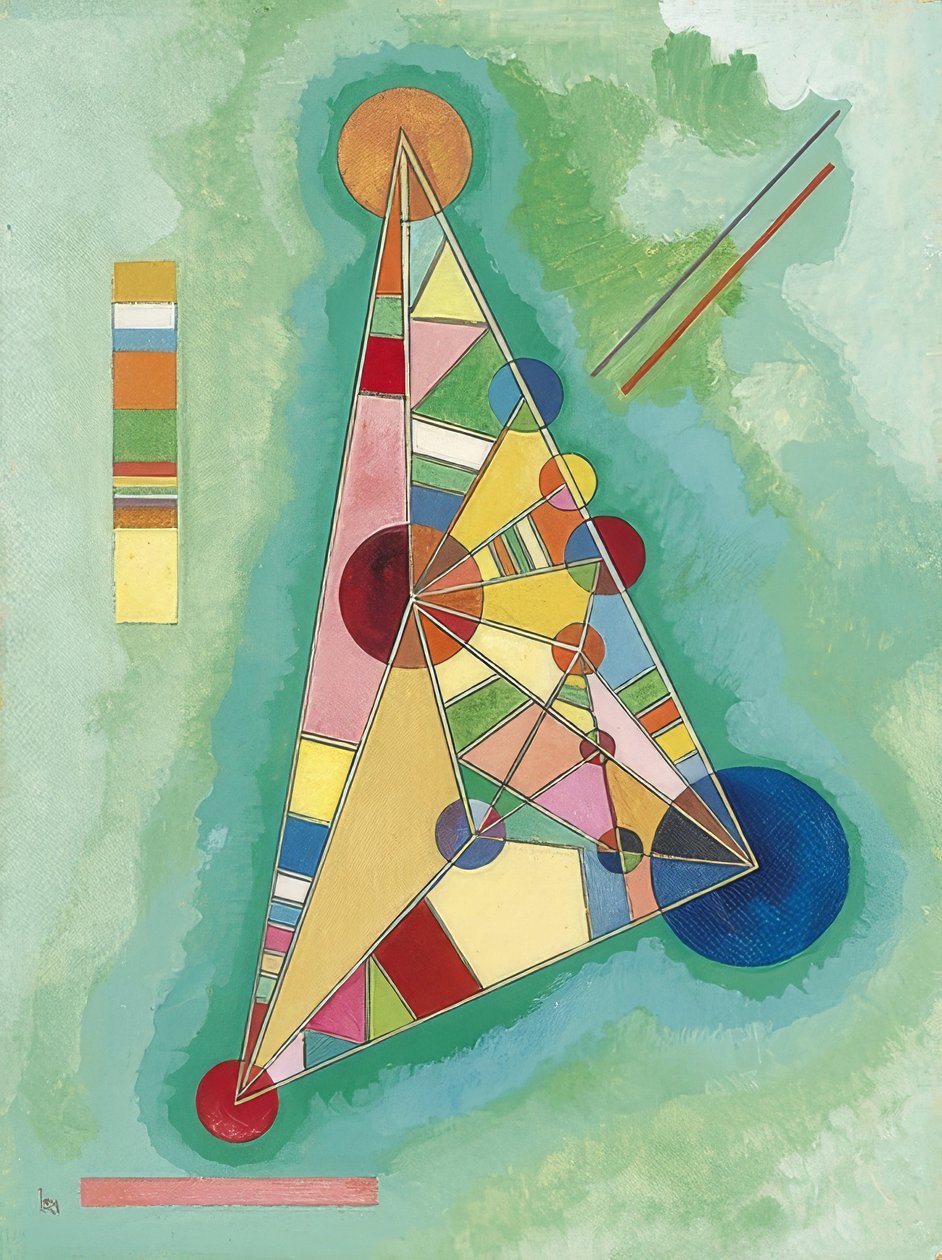 Üçgende renkli. 1927 by Wassily Kandinsky