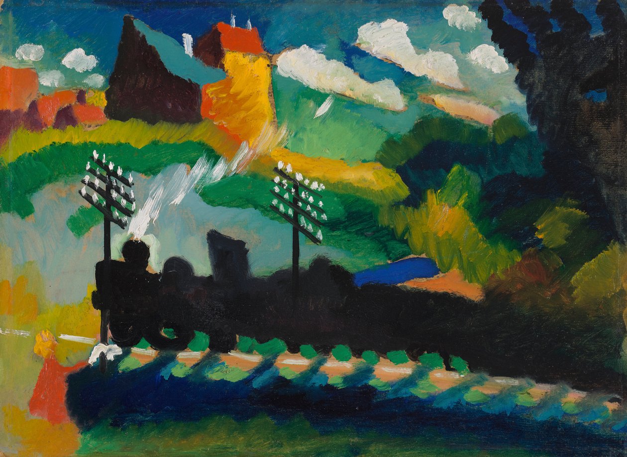 Murnau yakınlarındaki demiryolu by Wassily Kandinsky
