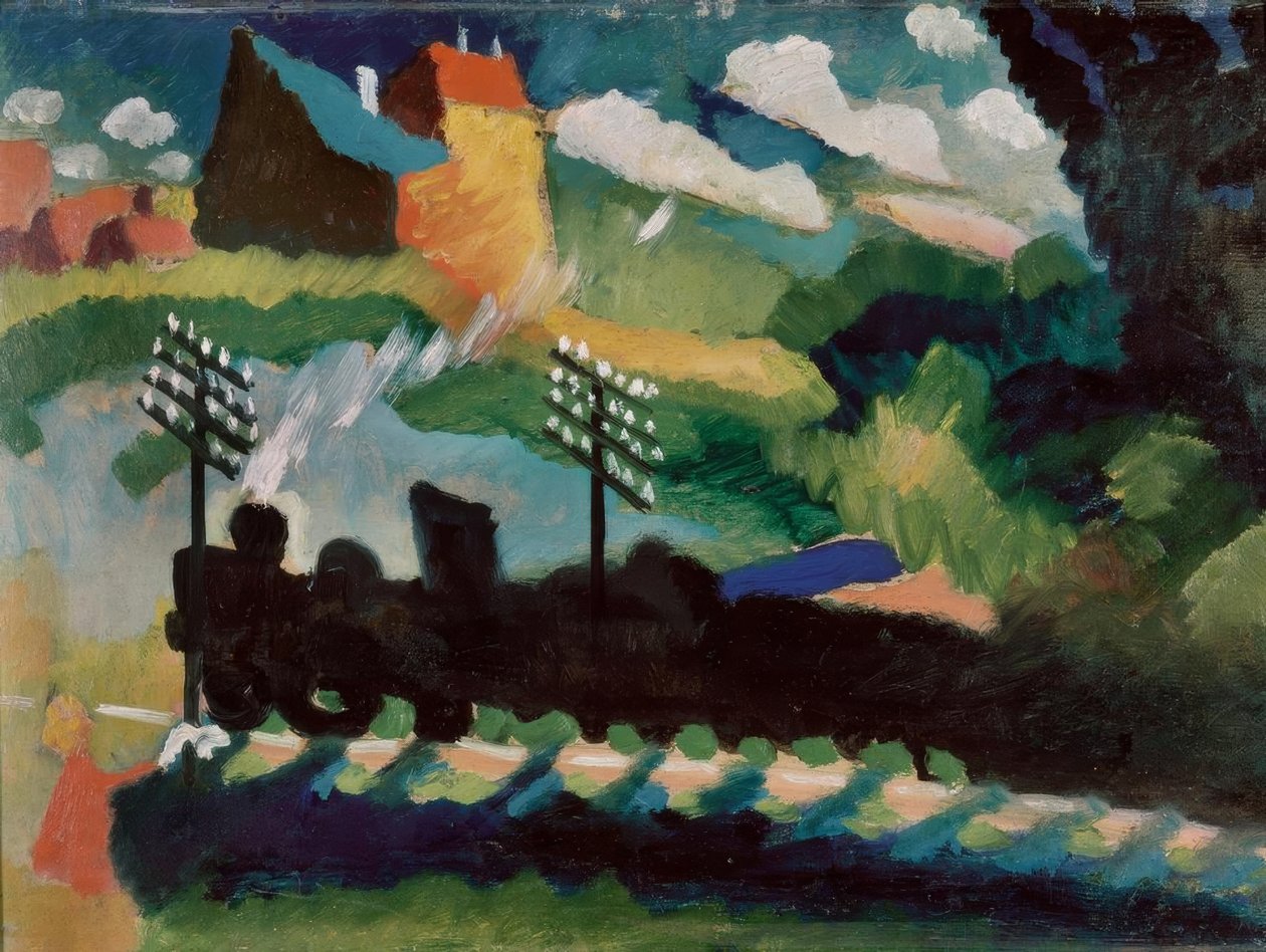 Murnau yakınlarındaki demiryolu by Wassily Kandinsky