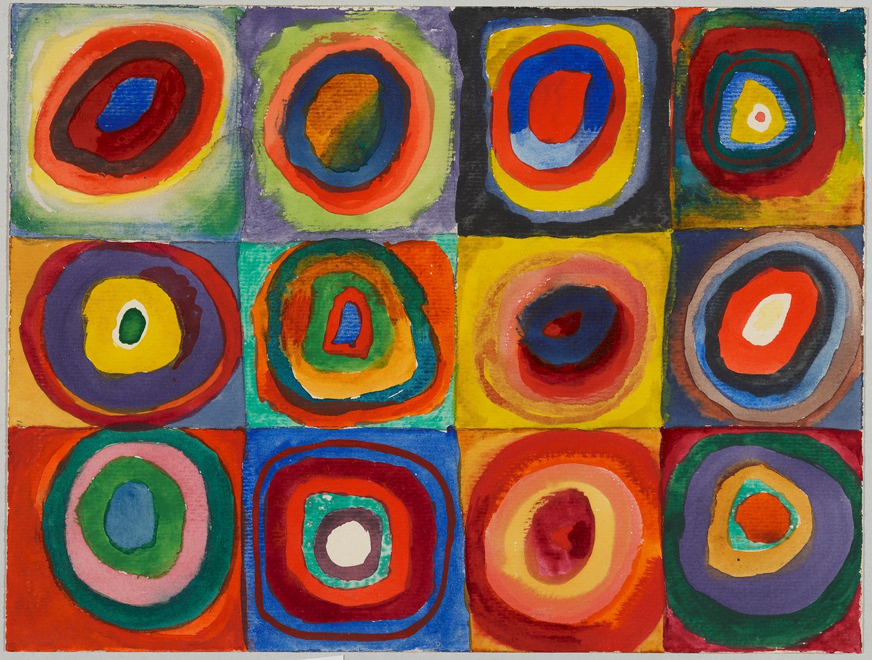 Renk Etüdü - Eşmerkezli Halkalı Kareler by Wassily Kandinsky
