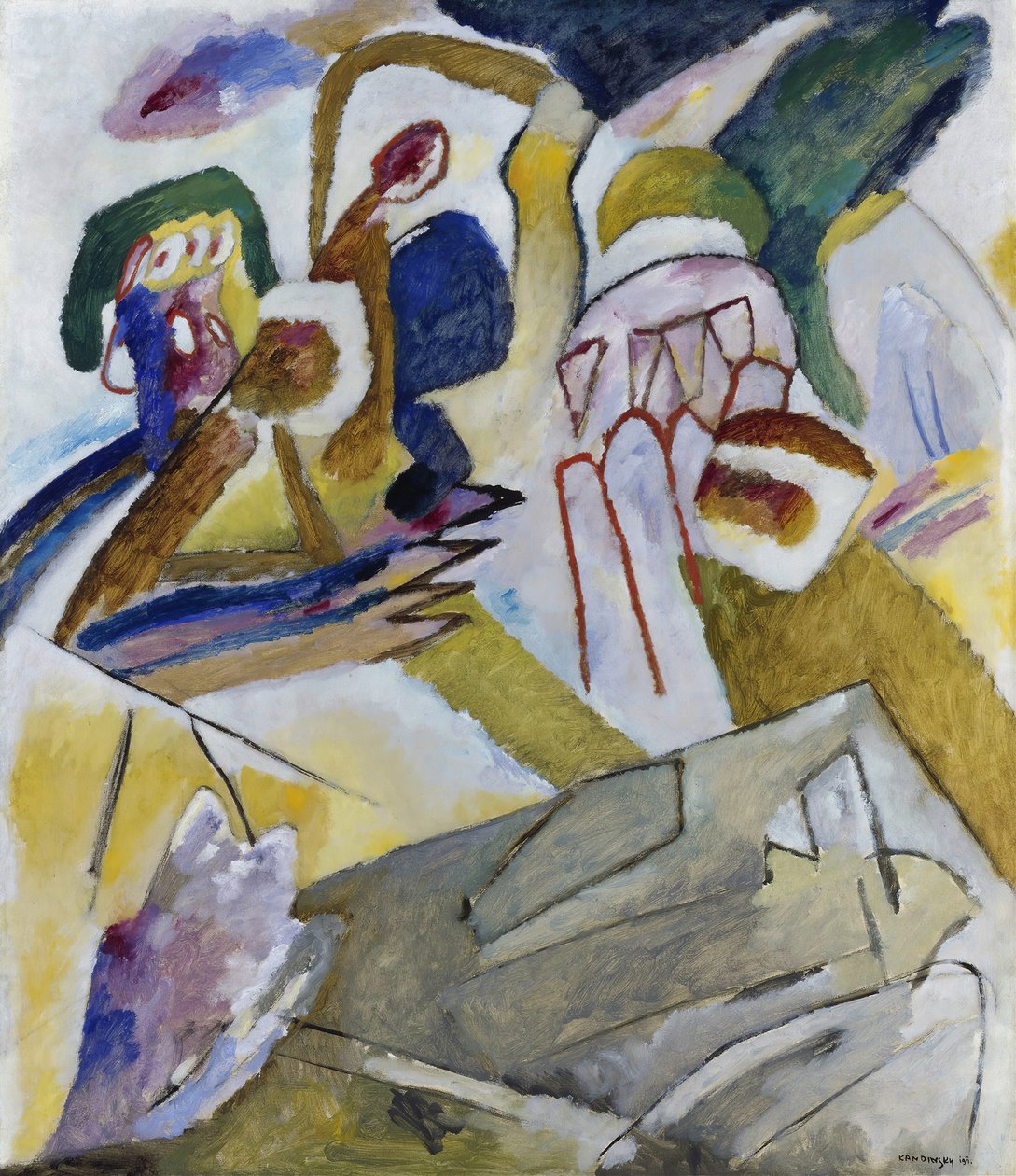 Doğaçlama 18, mezar taşı ile, 1911. by Wassily Kandinsky