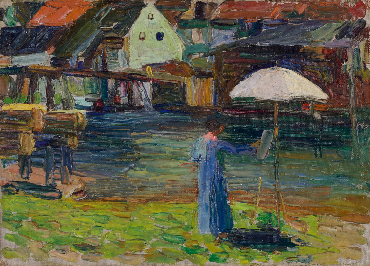 Kallmünz – Gabriele Münter tablosu I by Wassily Kandinsky
