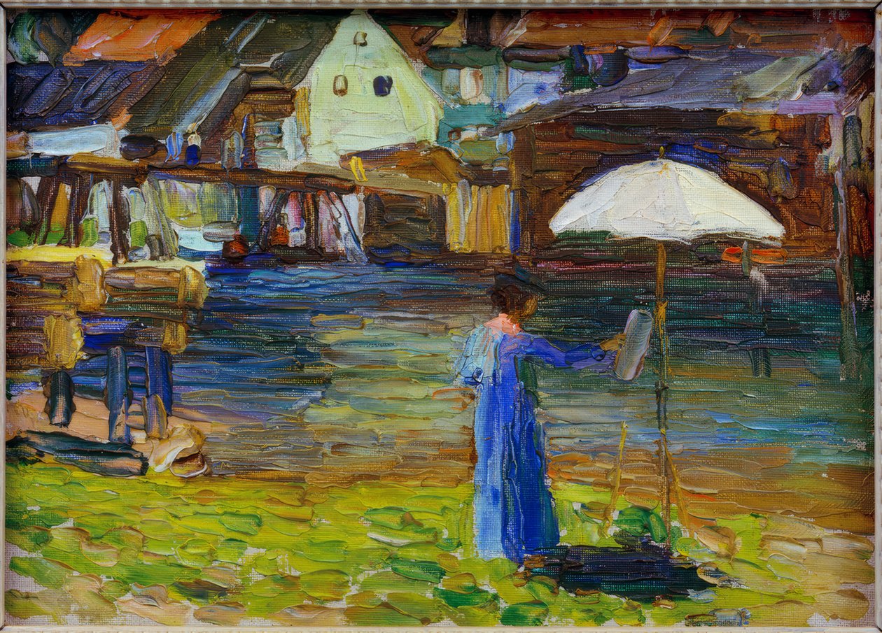 Kallmünz - Gabriele Münter tablosu I by Wassily Kandinsky