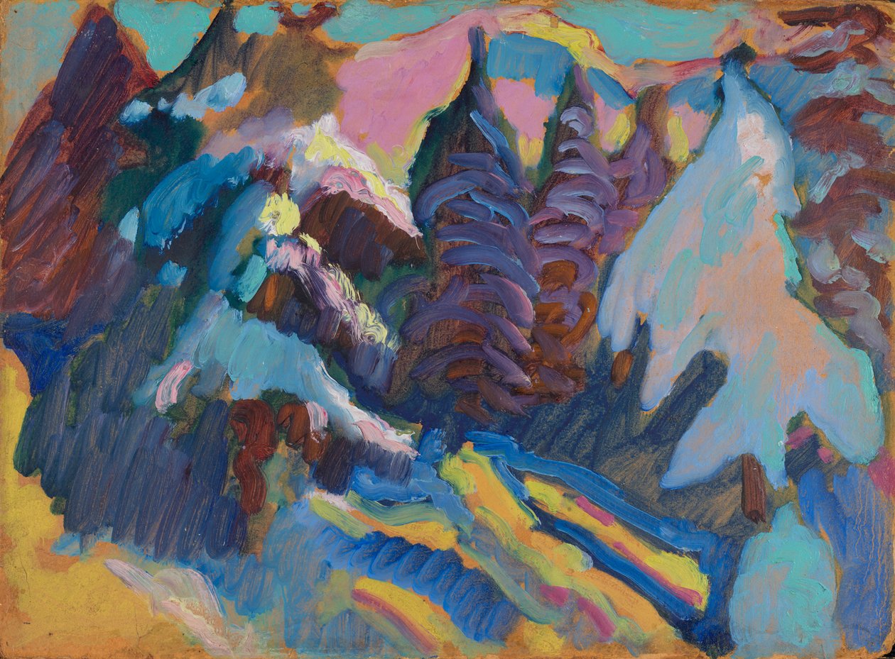 Kochel - Karla kaplı ağaçlar by Wassily Kandinsky