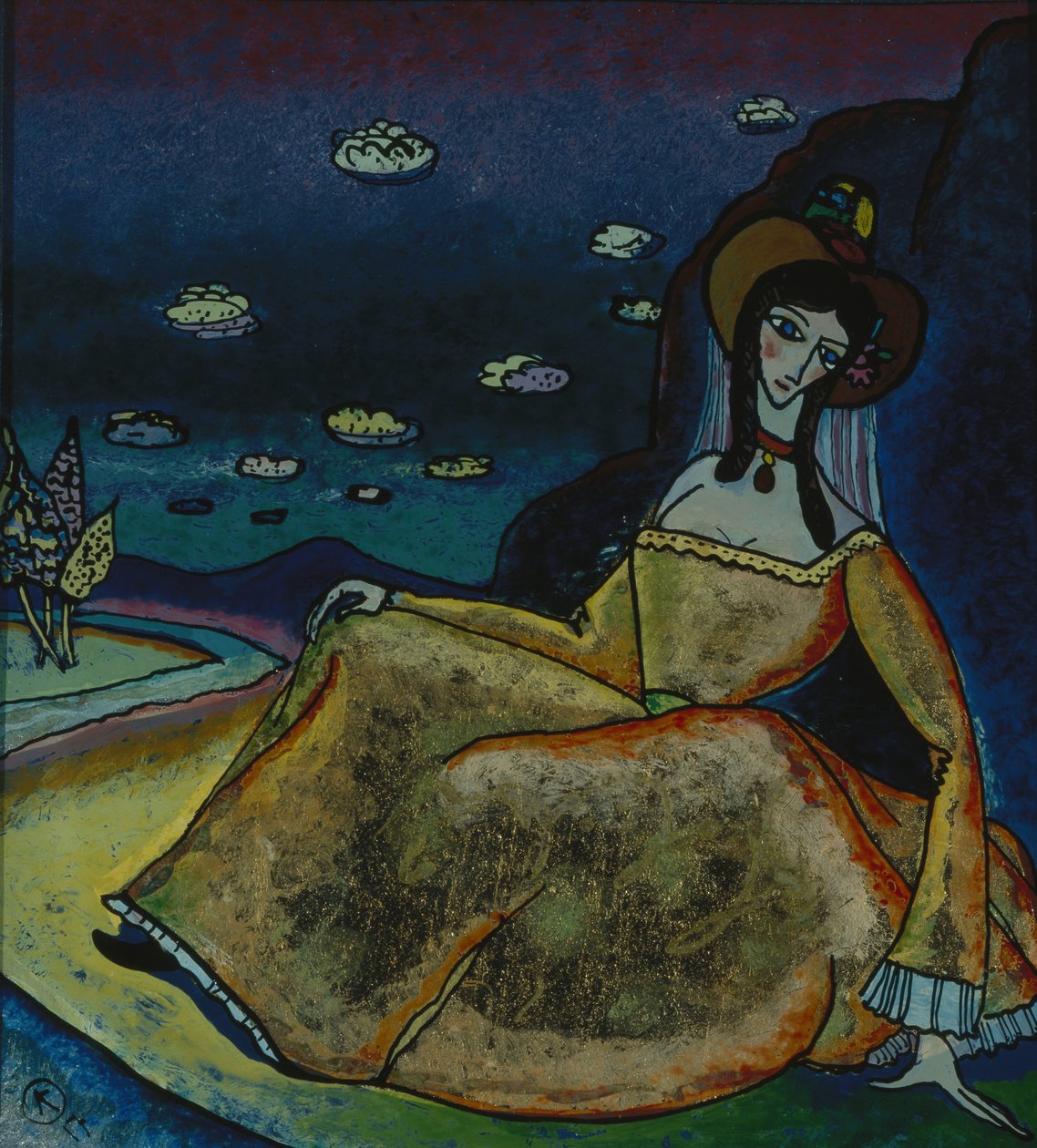 Altın elbiseli kadın, 1917 by Wassily Kandinsky