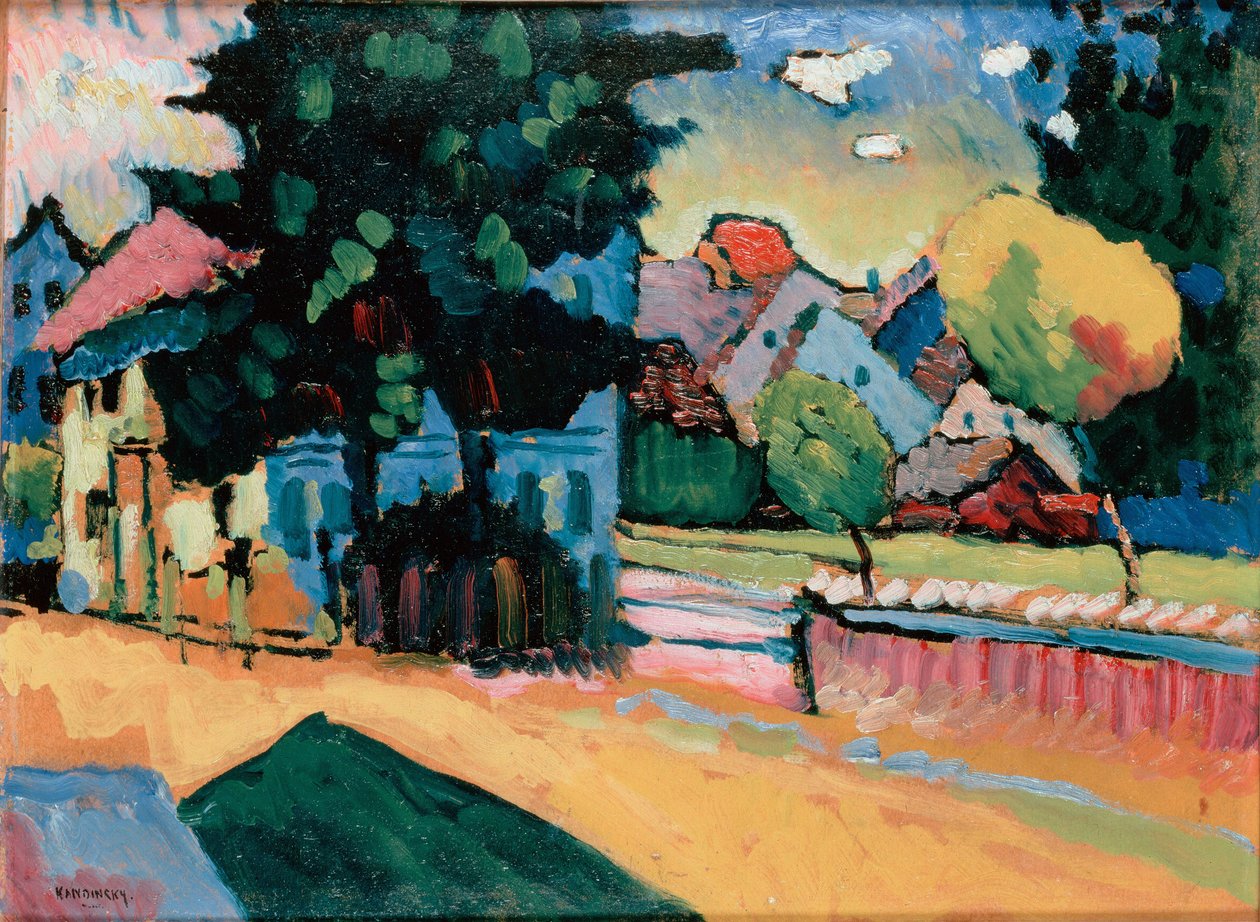 Yeşil Evli Manzara, 1908. by Wassily Kandinsky