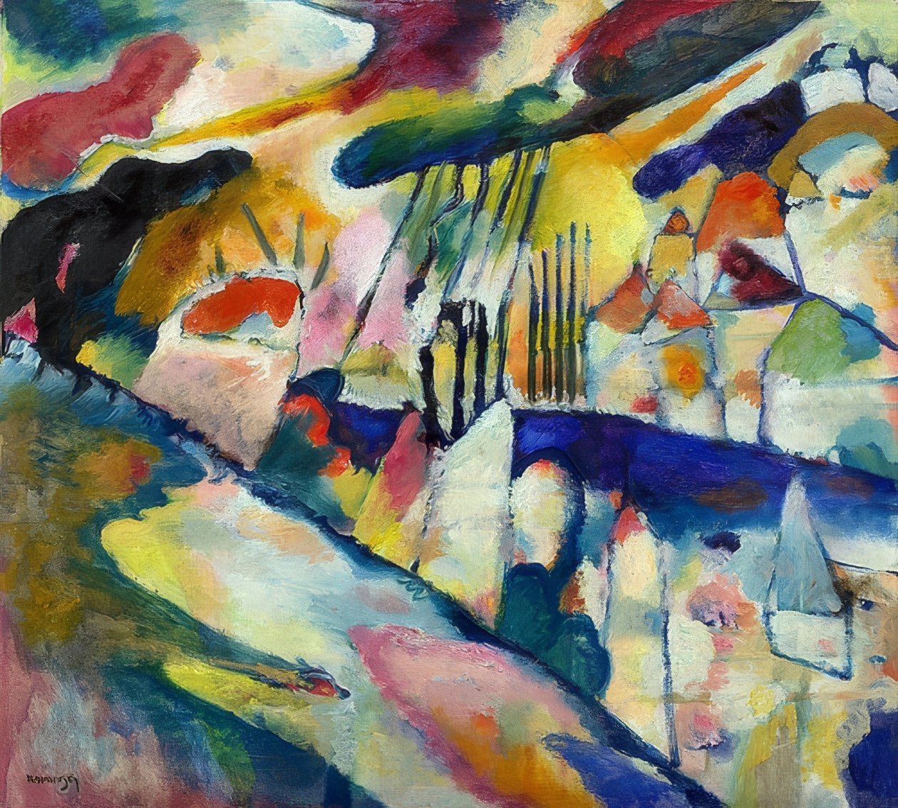 Yağmurlu manzara. 1913 by Wassily Kandinsky
