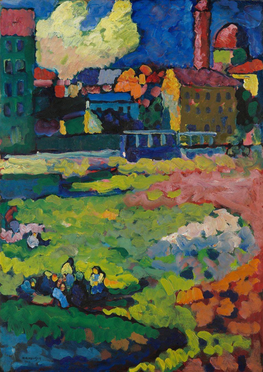 Münih – şehrin önü by Wassily Kandinsky