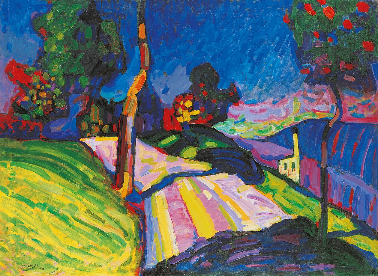 Murnau, Kohlgruberstrasse, 1908. by Wassily Kandinsky
