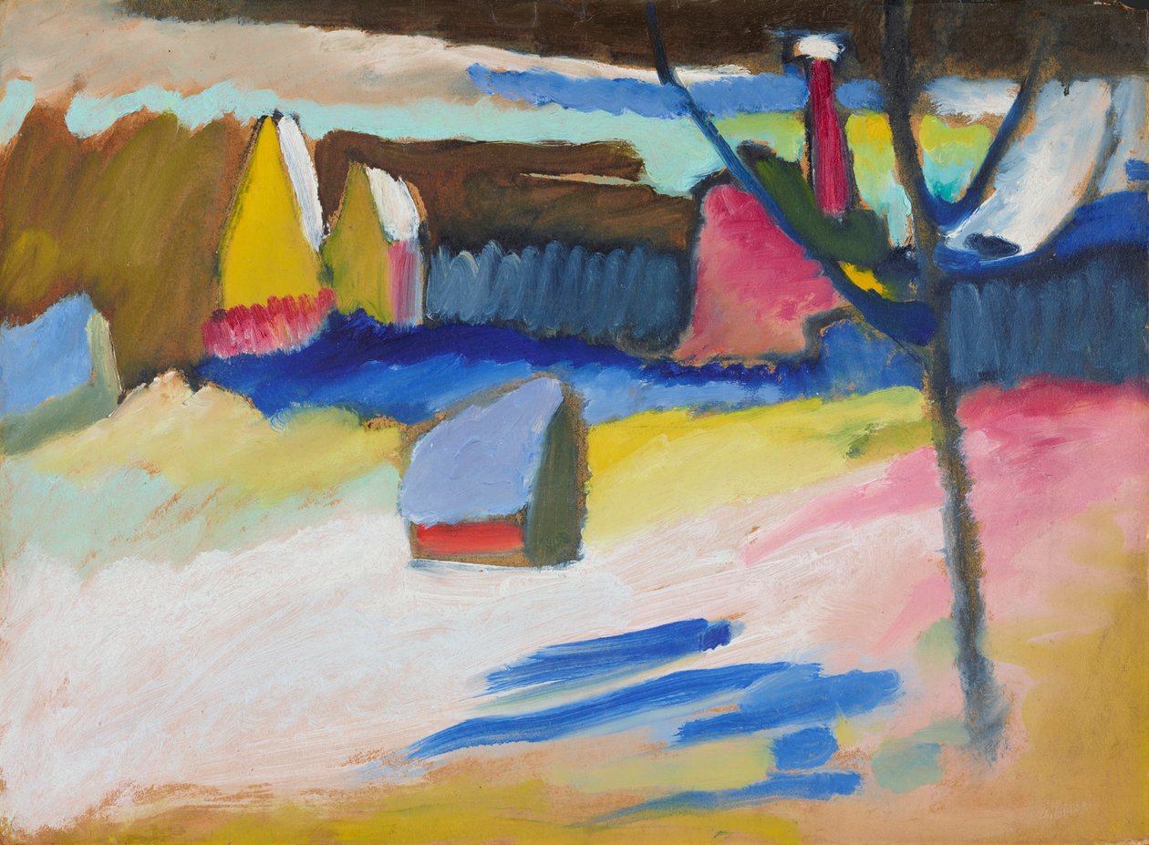 Murnau - Çıplak bir ağaçla manzara by Wassily Kandinsky