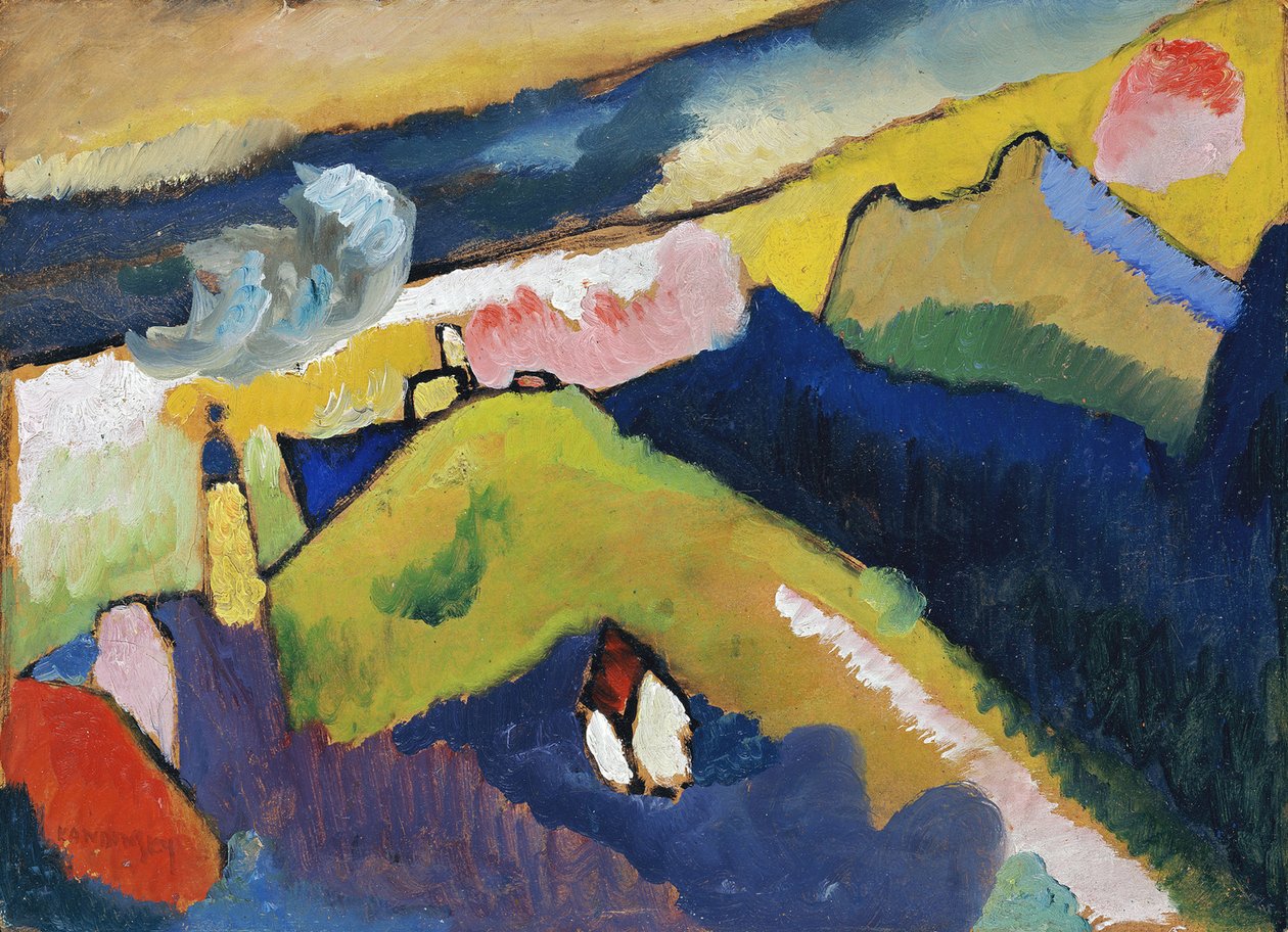 Murnau. Kilise ile Dağ Manzarası, 1910 by Wassily Kandinsky