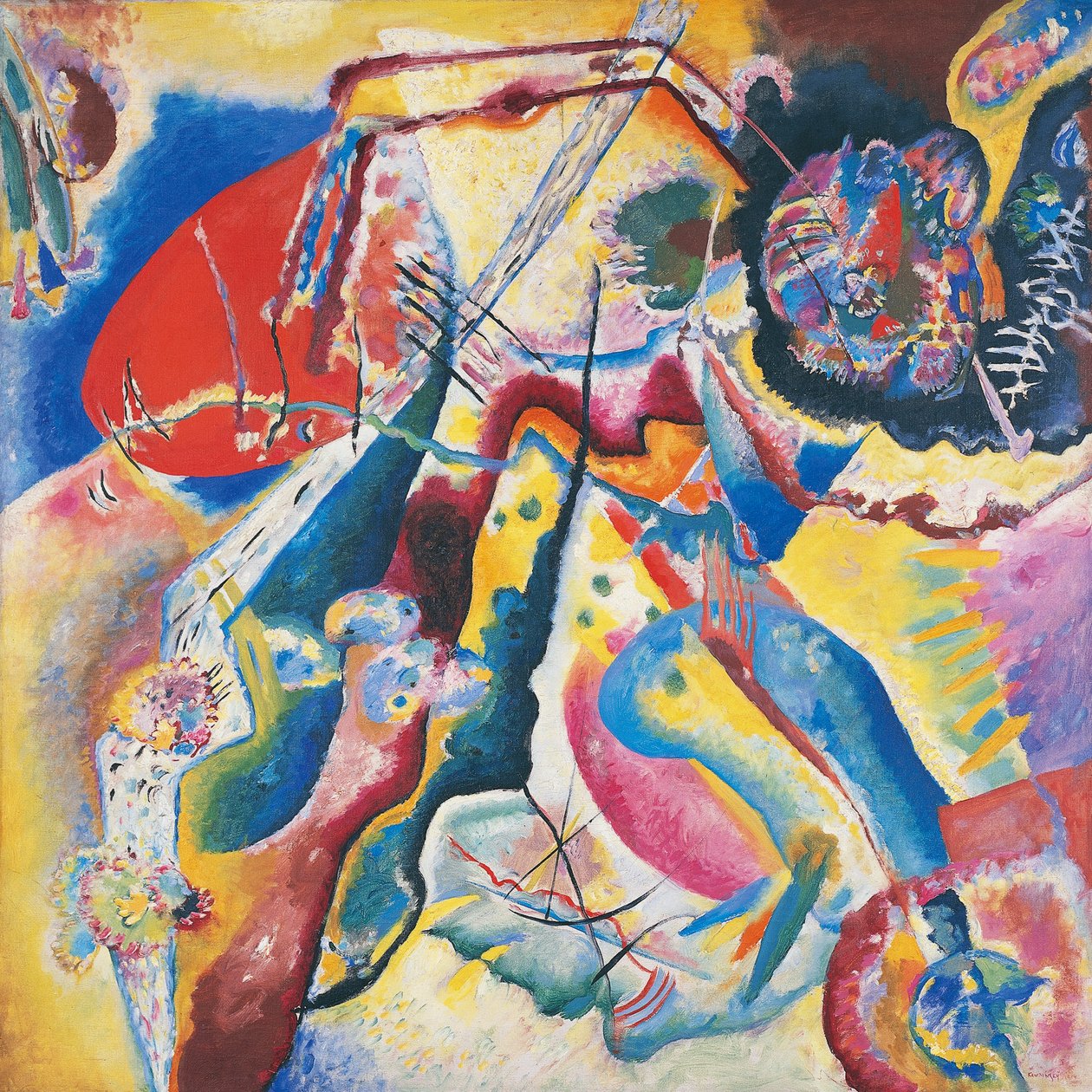 Kırmızı nokta ile boyama by Wassily Kandinsky