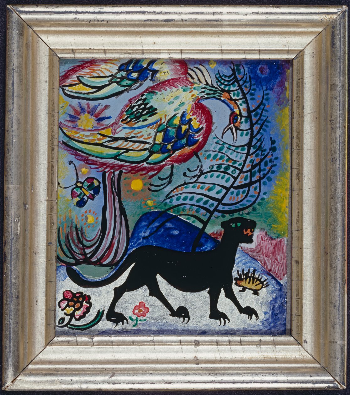 Fantezi kuş ve kara panter by Wassily Kandinsky