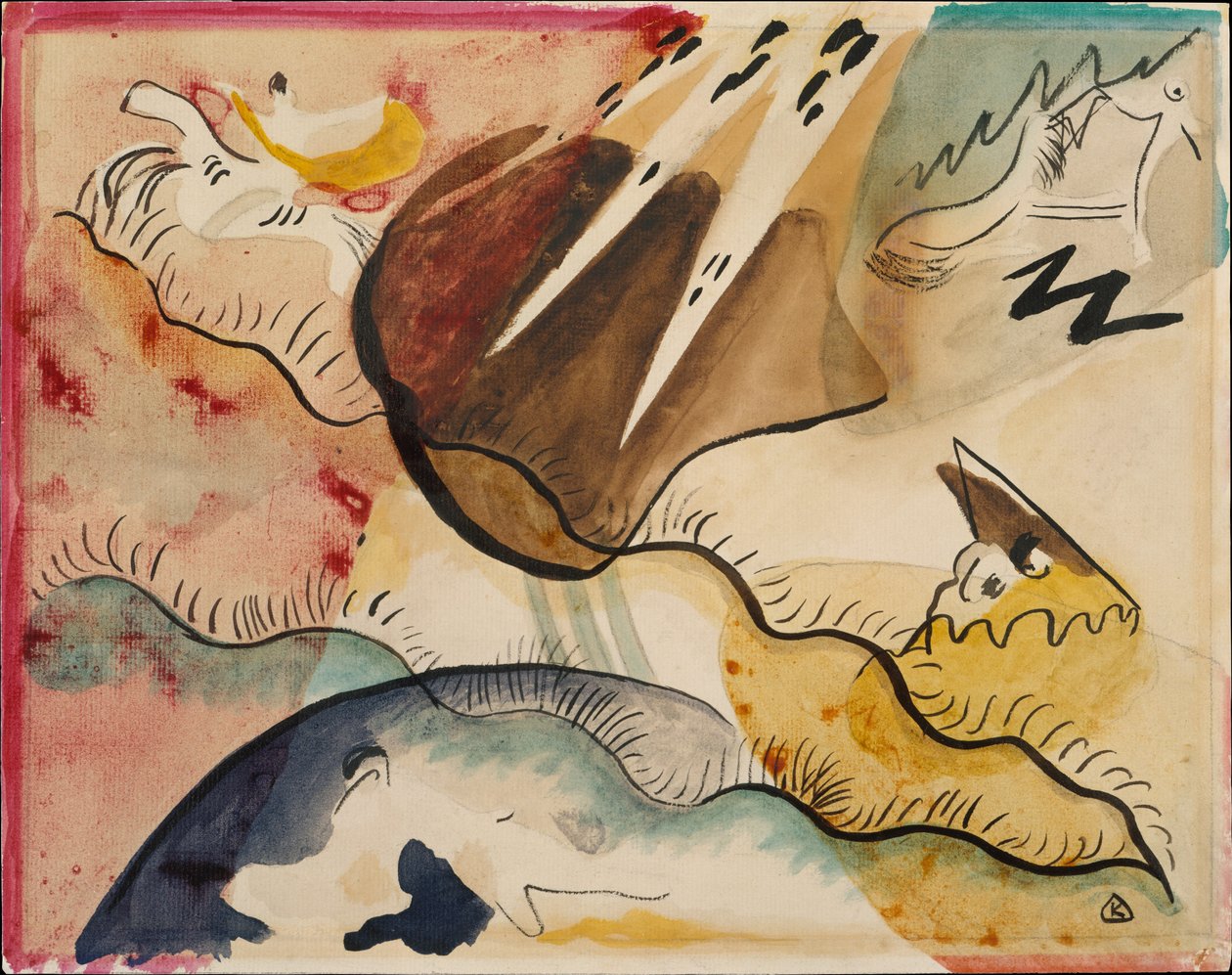 Yağmur Manzarası, 1911 (kağıt üzerinde wc) by Wassily Kandinsky