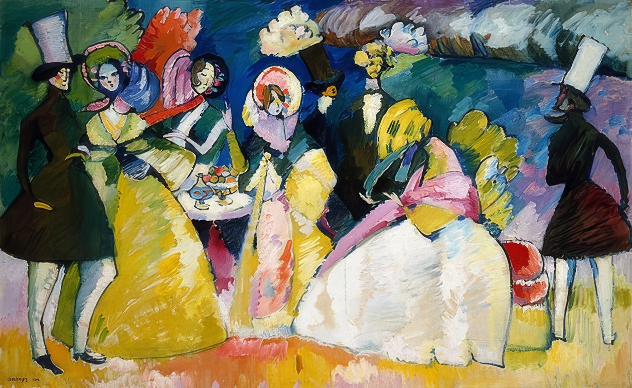 krinolin topluluğu. 1909 by Wassily Kandinsky