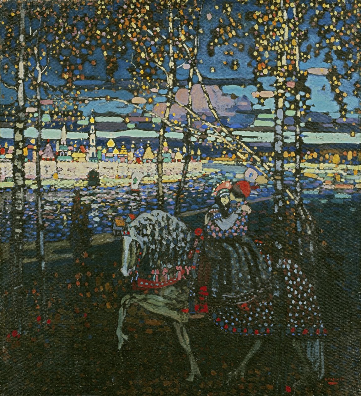 binicilik çift by Wassily Kandinsky