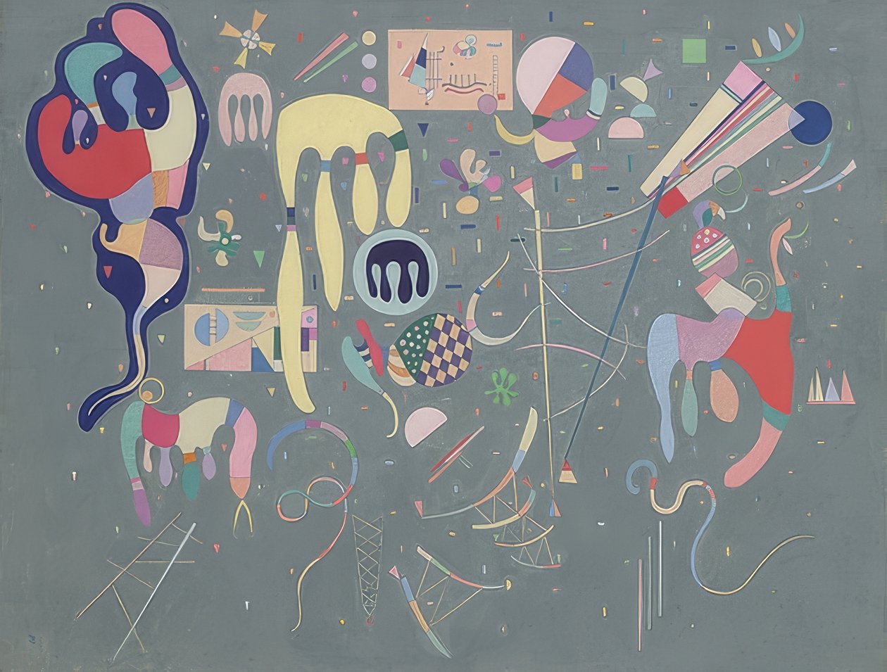 Çeşitli eylemler (Eylemler değişir). 1941 by Wassily Kandinsky