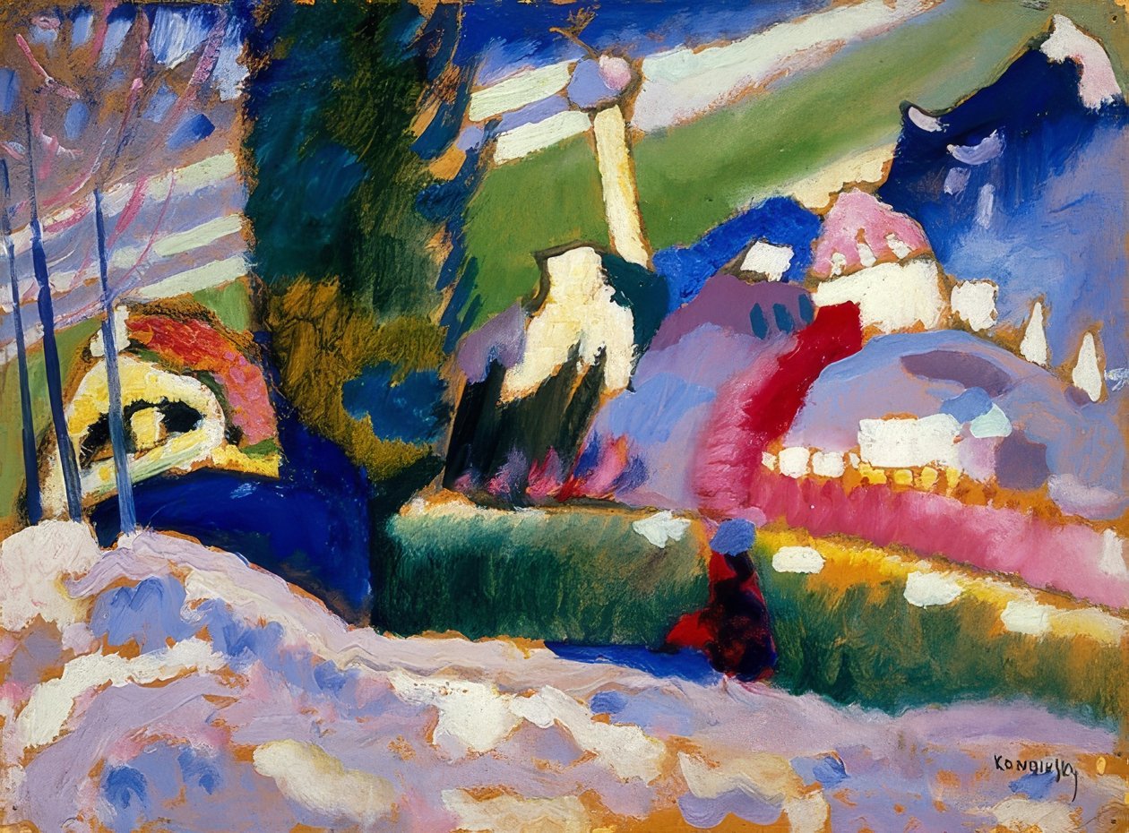 Kilise ile kış manzarası. 1910-11 by Wassily Kandinsky
