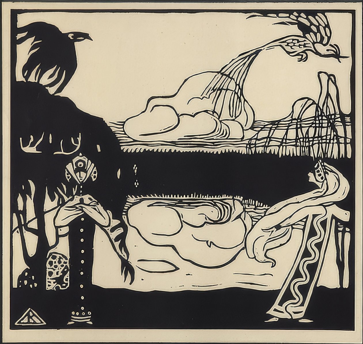 Iki kuş. 1907 by Wassily Kandinsky