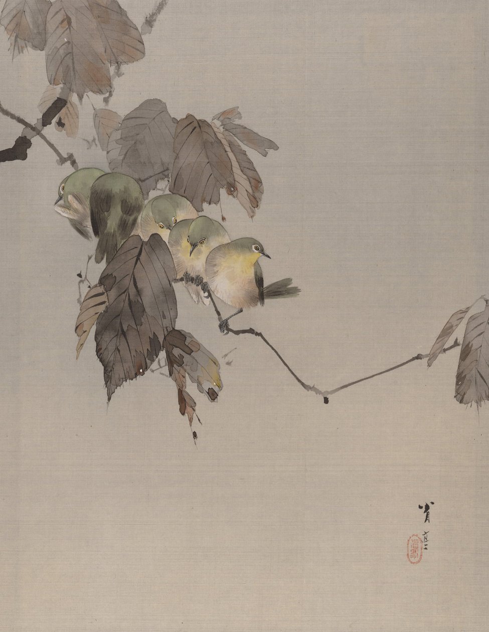 Daldaki Kuşlar, ca. 1887. by Watanabe Seitei