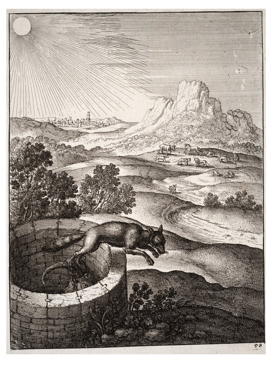 tilki ve keçi by Wenceslaus Hollar