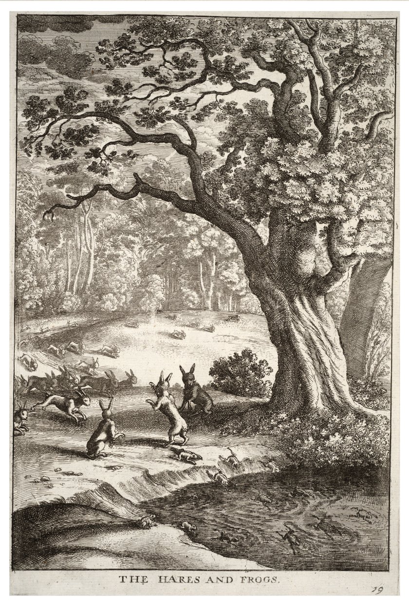tavşanlar ve kurbağalar by Wenceslaus Hollar