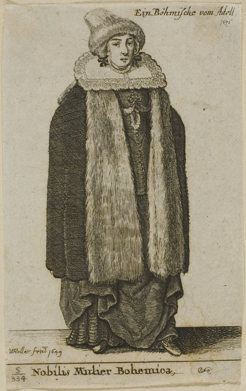 bohem soylu kadın by Wenceslaus Hollar
