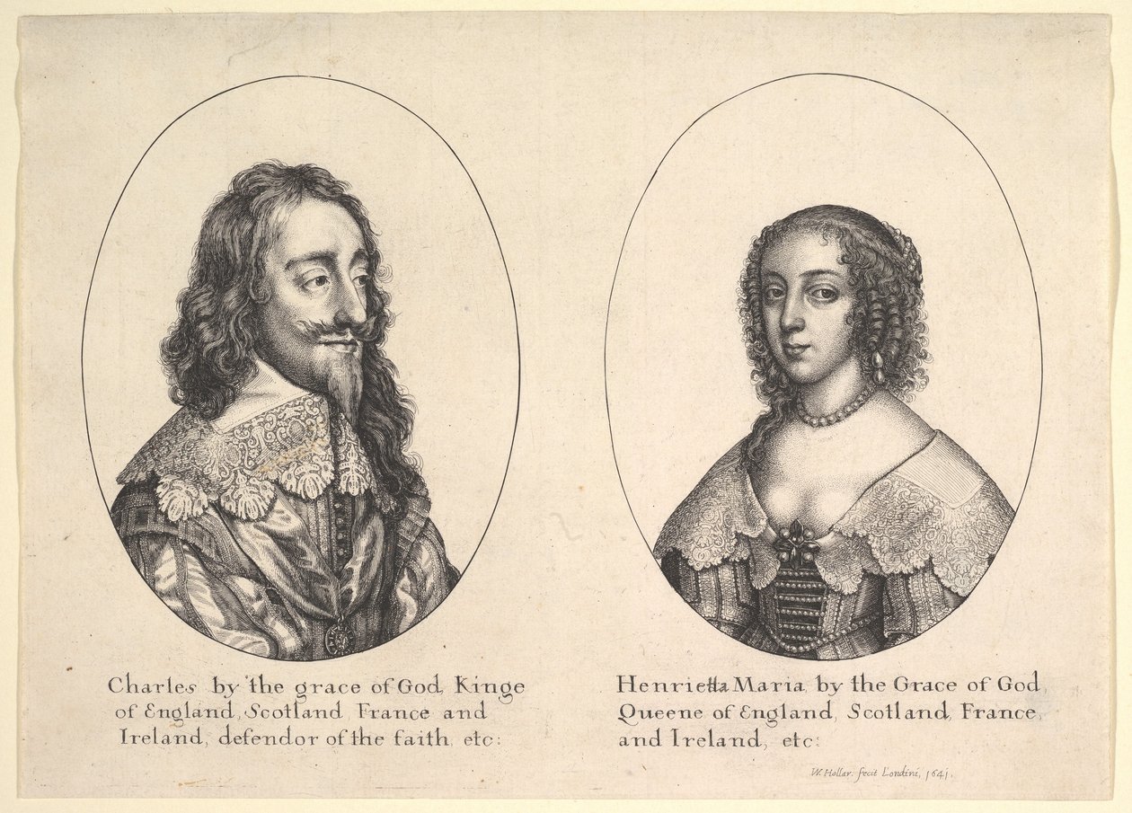 Charles I ve Henrietta Maria, 1641. by Wenceslaus Hollar